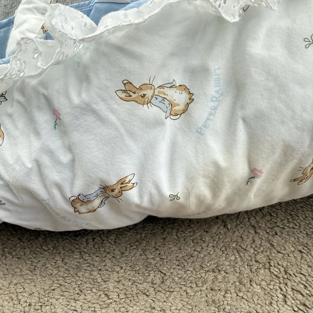 Cuddle My Dolly Peter Rabbit Carrier Lot Of 2 One Bedding Set Vintage 90s